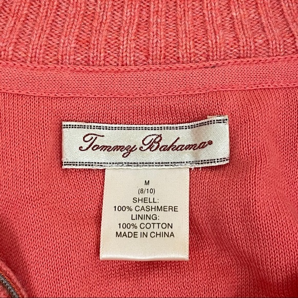 Tommy Bahama 100% Cashmere Orange Pullover Medium - Picture 9 of 12